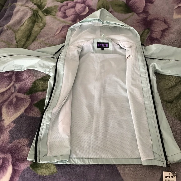 Aqua colored windbreaker for women - Picture 2 of 8